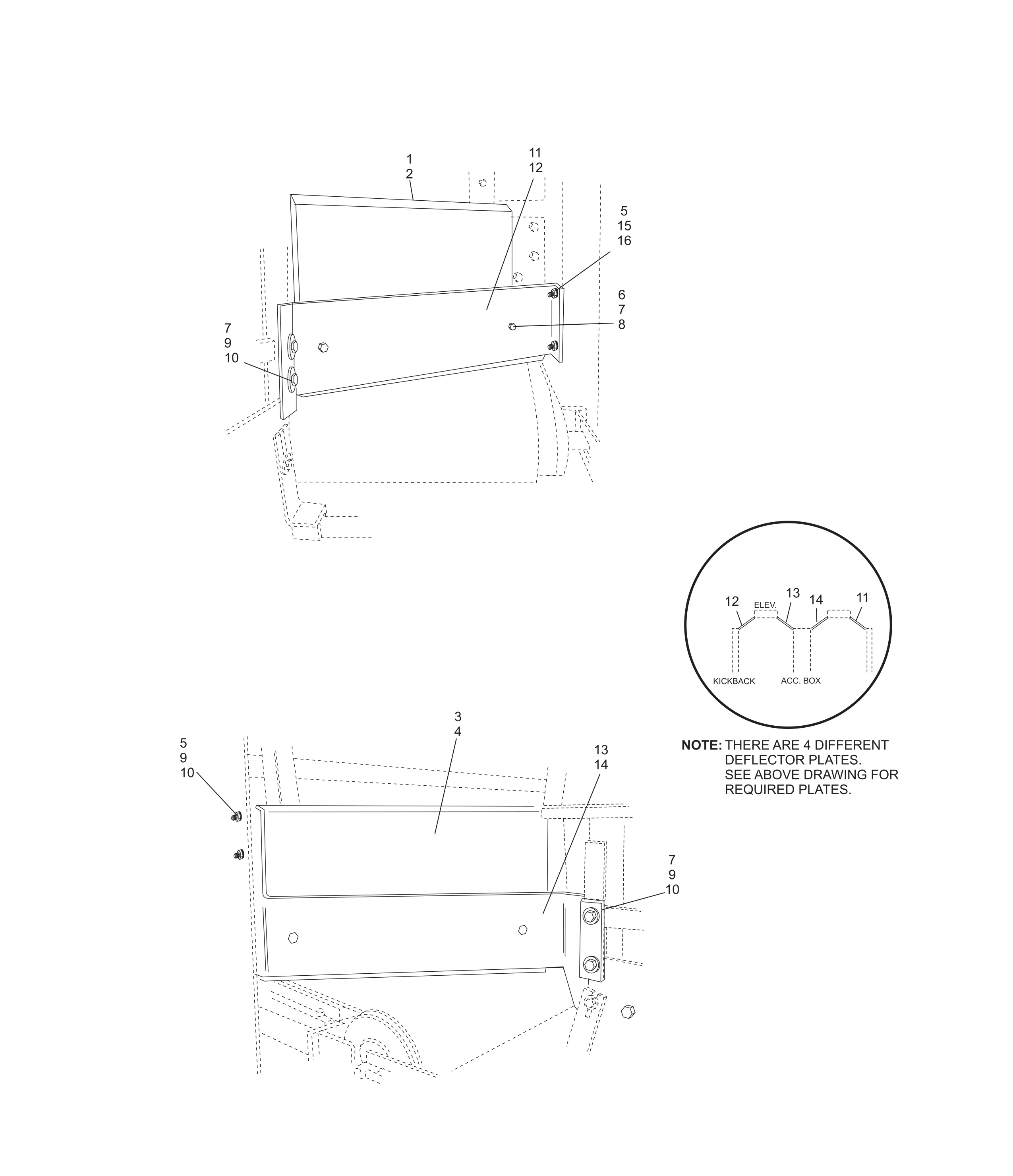 Deflector Boards and Plates (Long Pit)