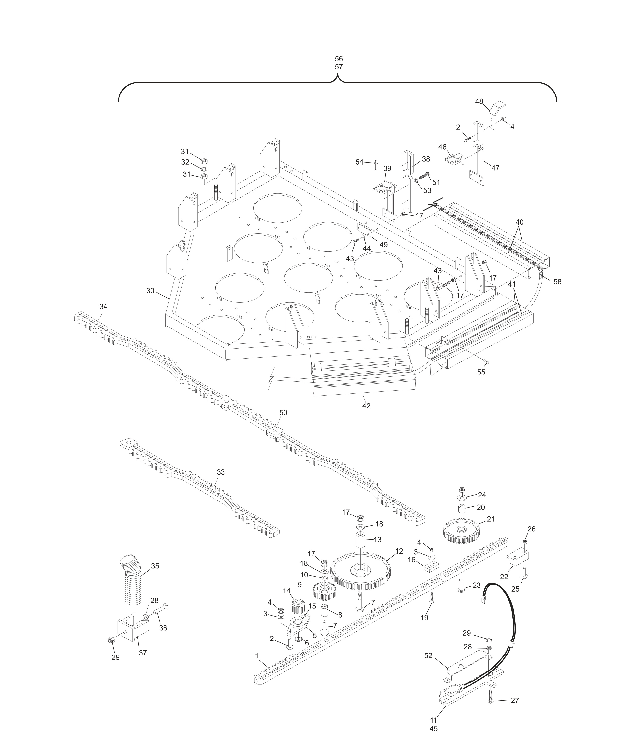 GS-10 - GS-98 Setting Table and Gears GS-10 - GS-98 Setting Table and Gears