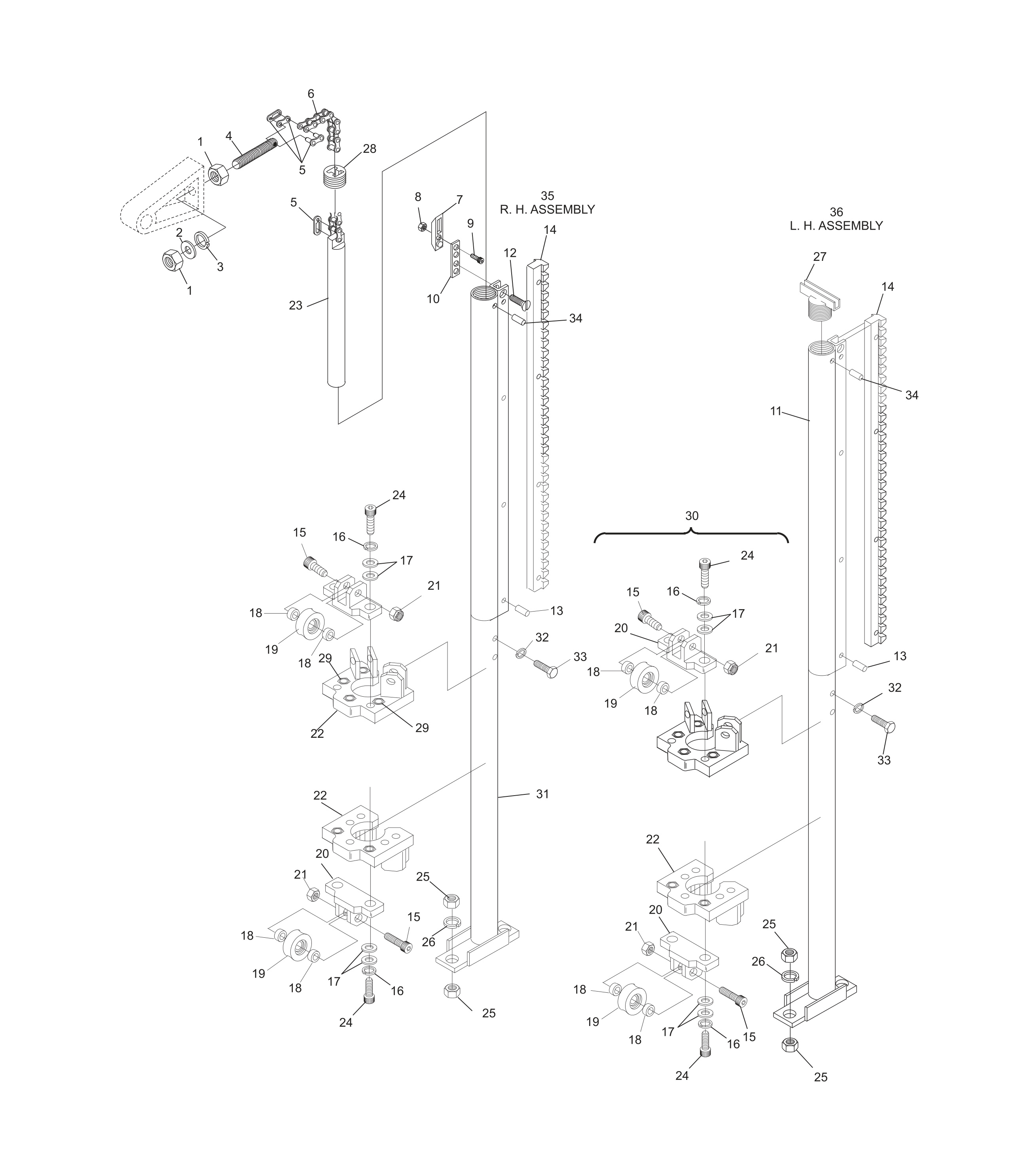 Table Rack and Roller Assembly Table Rack and Roller Assembly