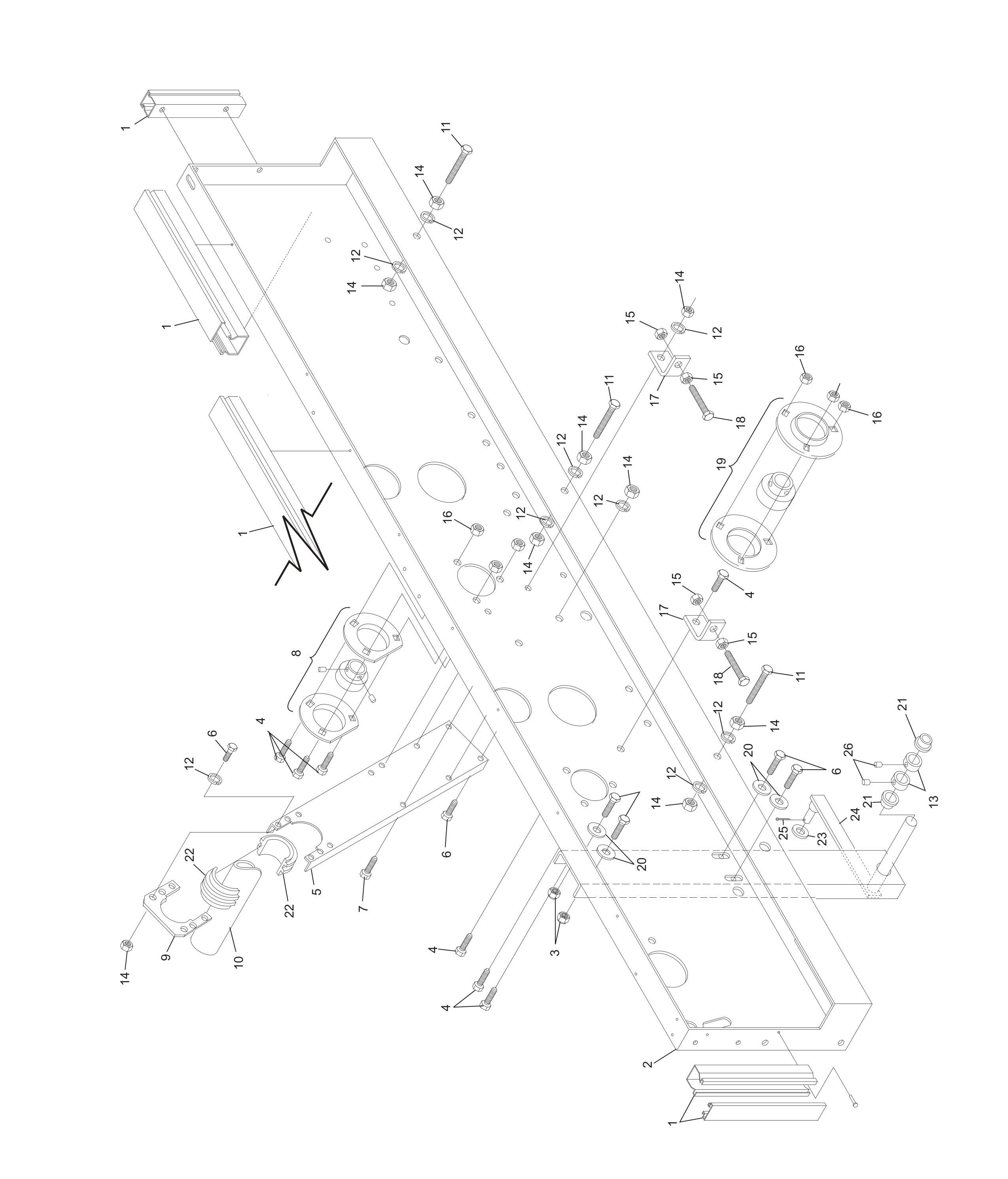 Sweep Wagon Assembly - without Springs (Machine Series 424 and Above)