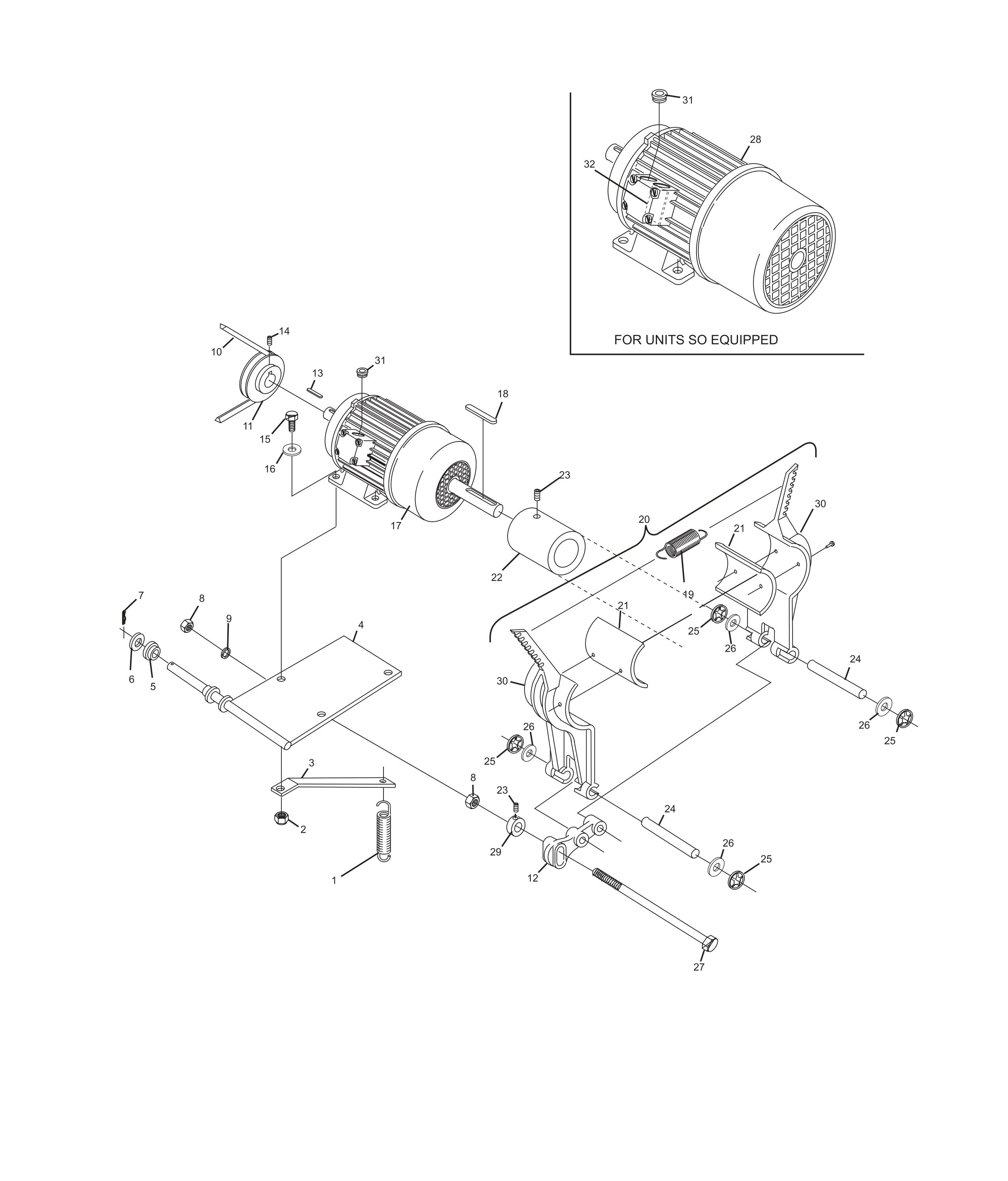 Sweep Motor and Brake Assembly