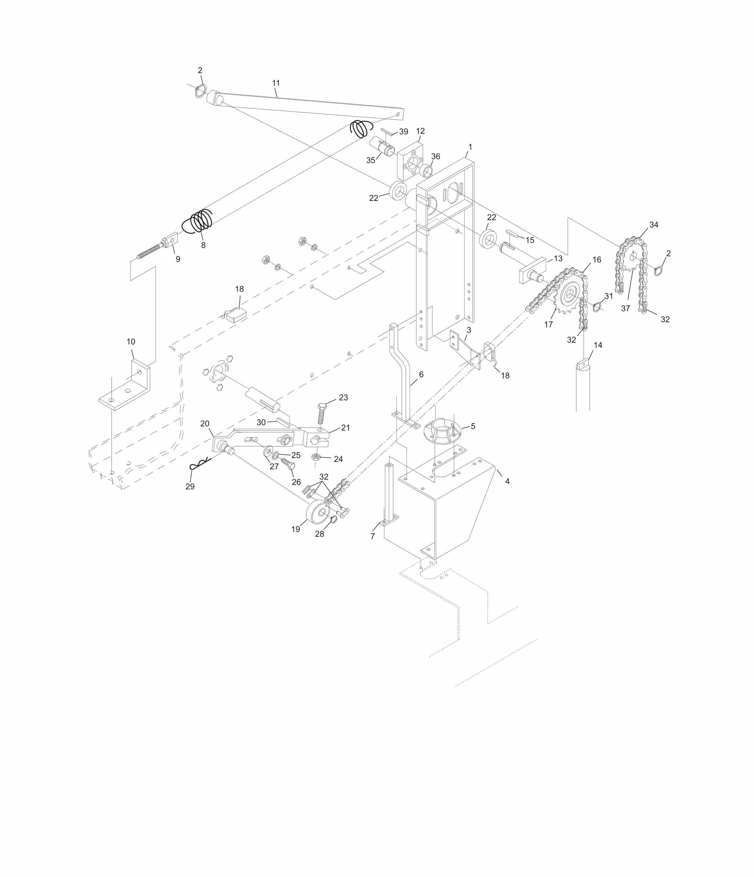 Guide Tower Assembly (Machine Series 443 and Above)