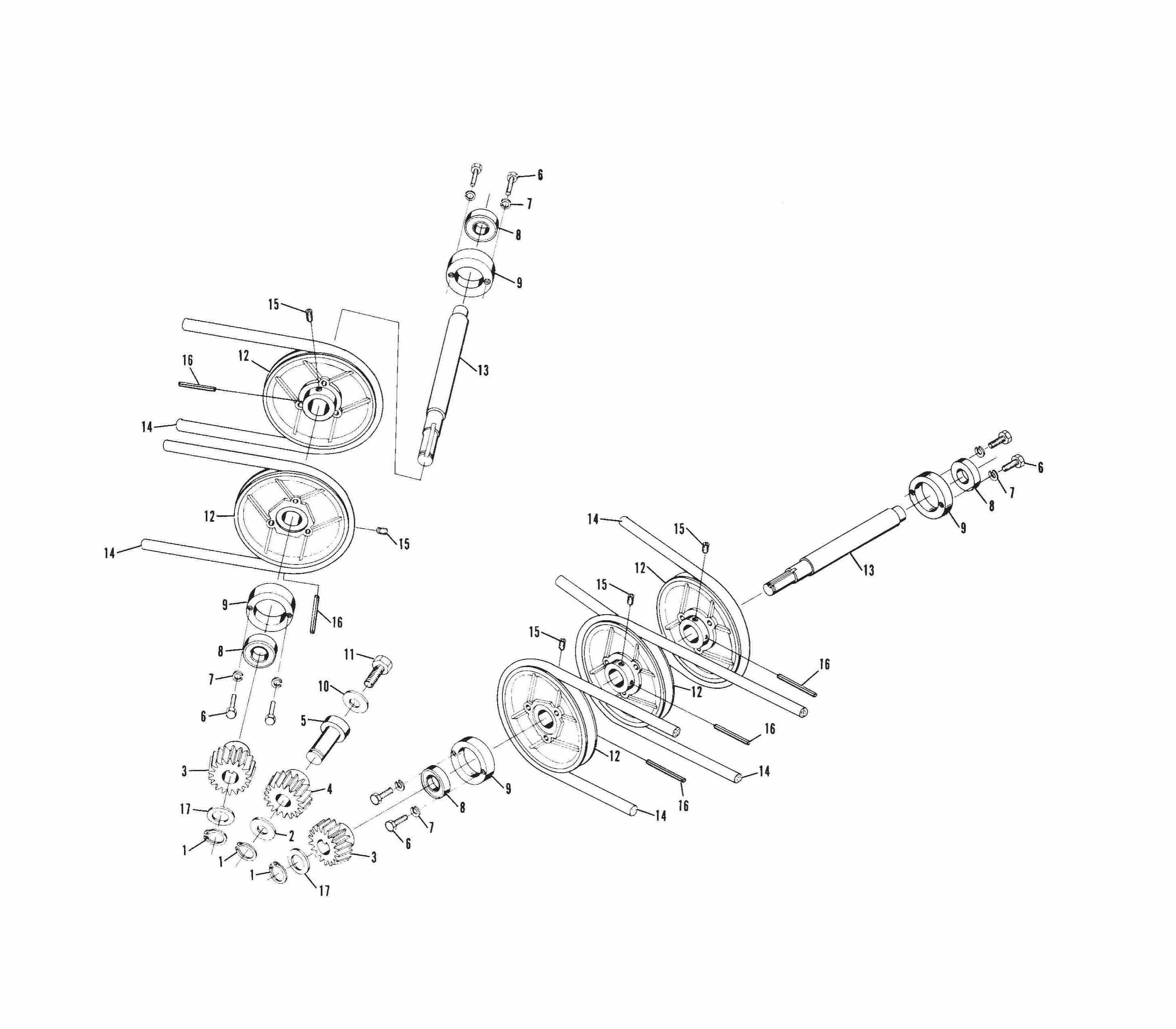 Single Feed Distributor Pulley Shaft Assemblies