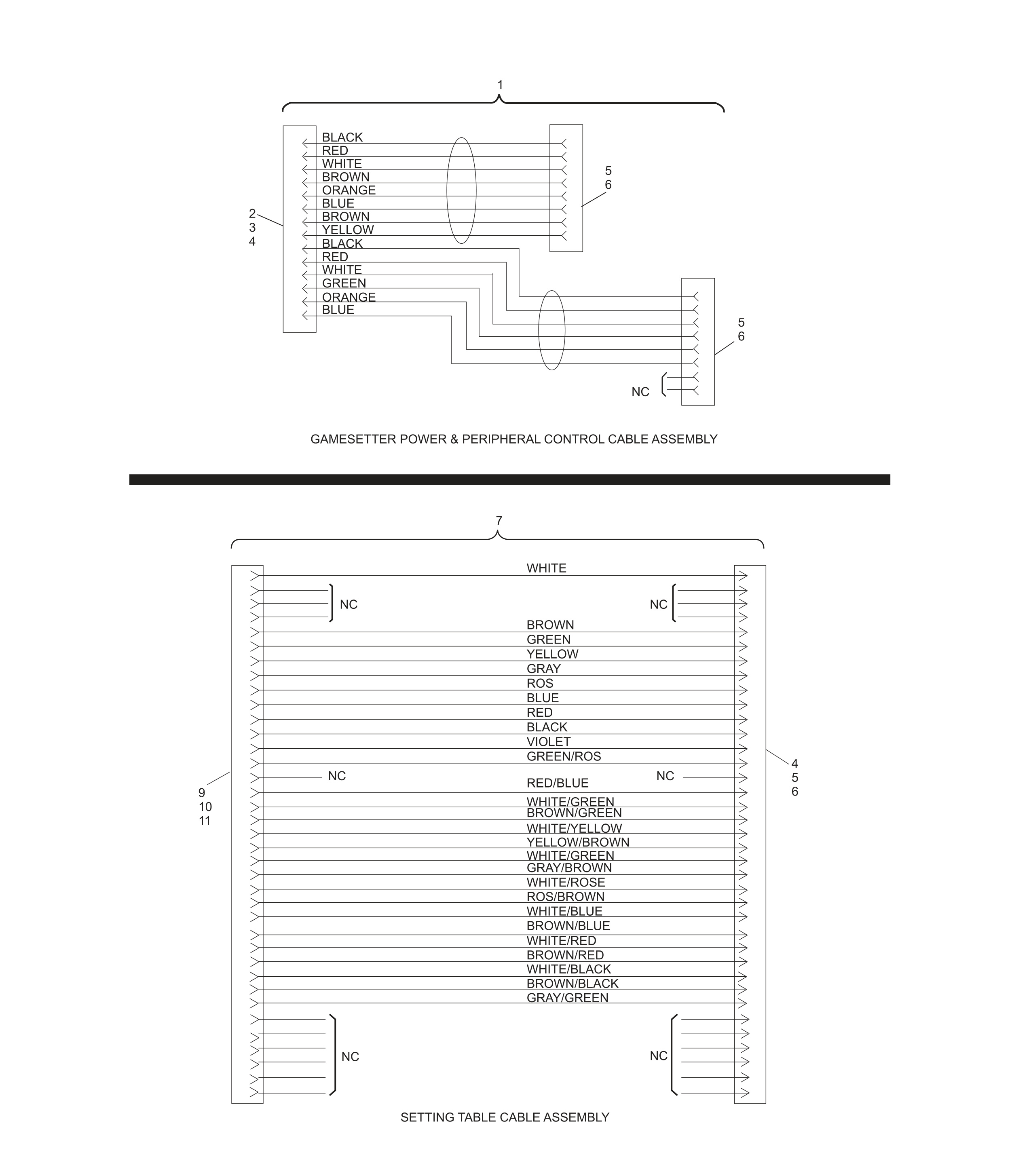 Gamesetter Power & Peripheral Control and Setting Table Cable Assemblies - Universal Voltage Silver Box