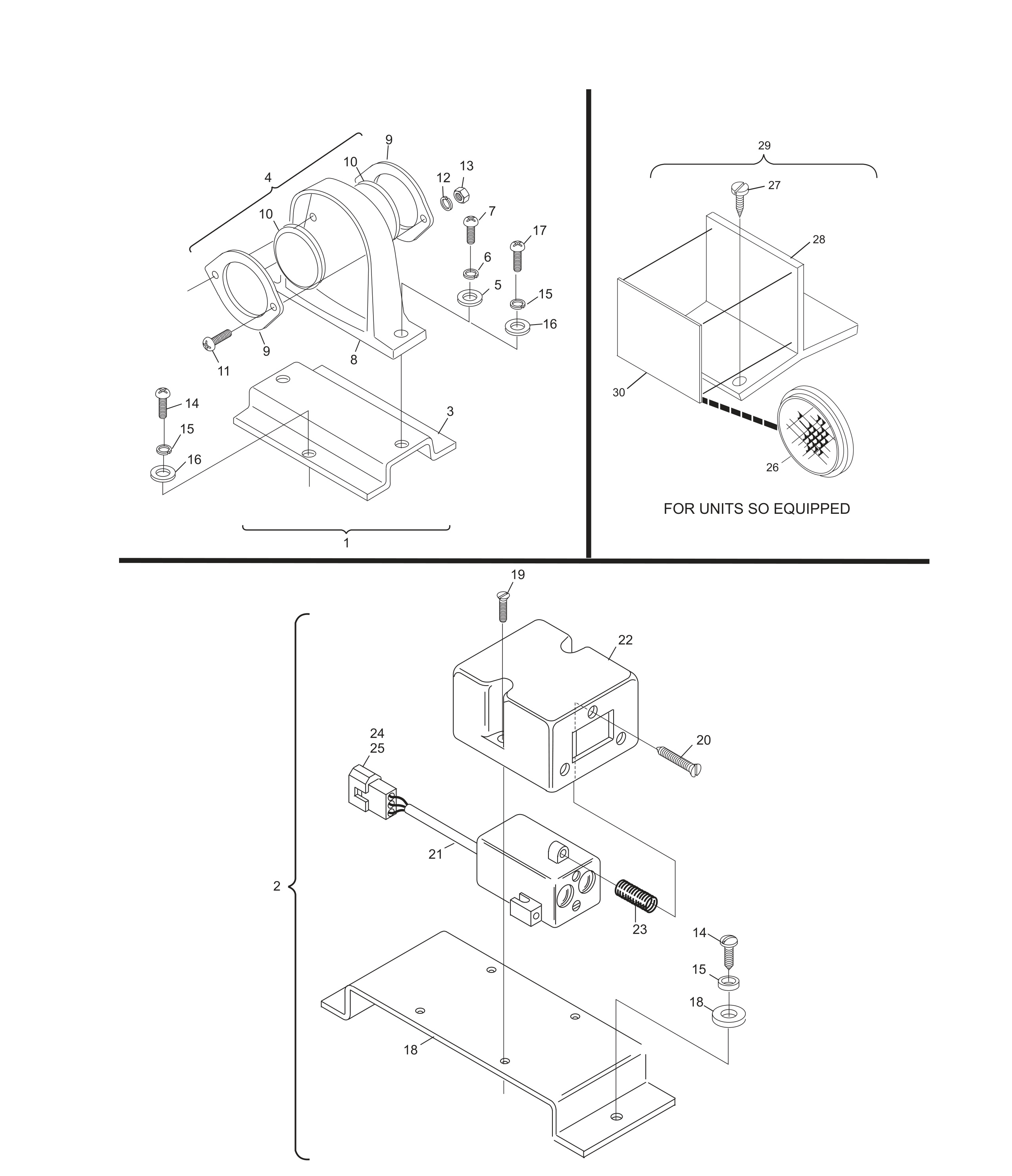Reflector and Ball Detector Assemblies - Silver Box and Universal Voltage Silver Box
