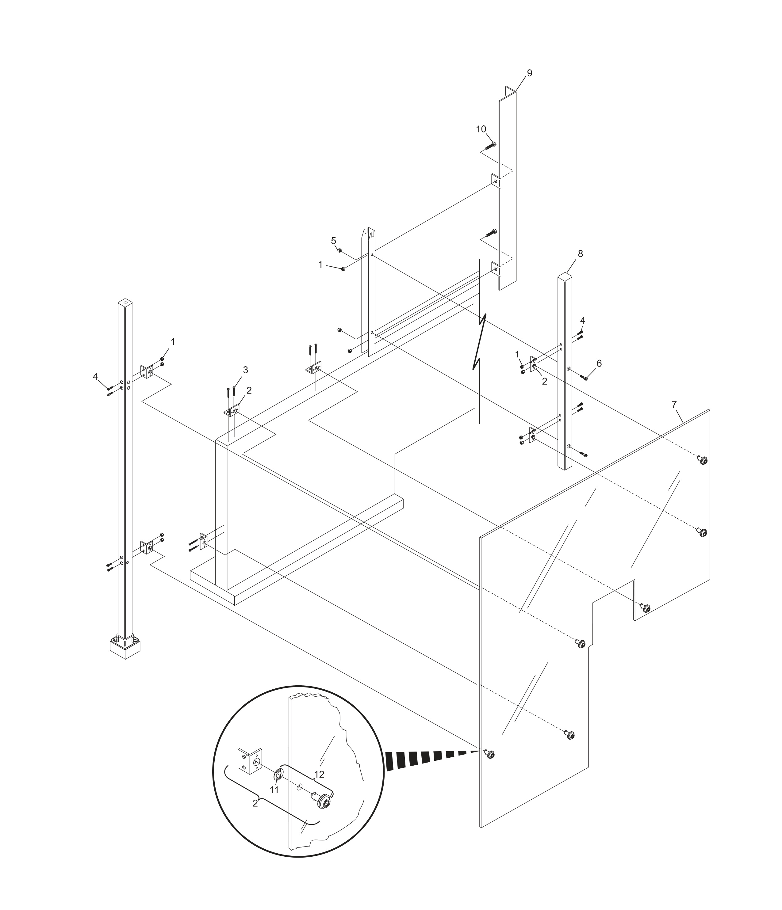 Base-Fixed End Lane-Post Row Side Guards