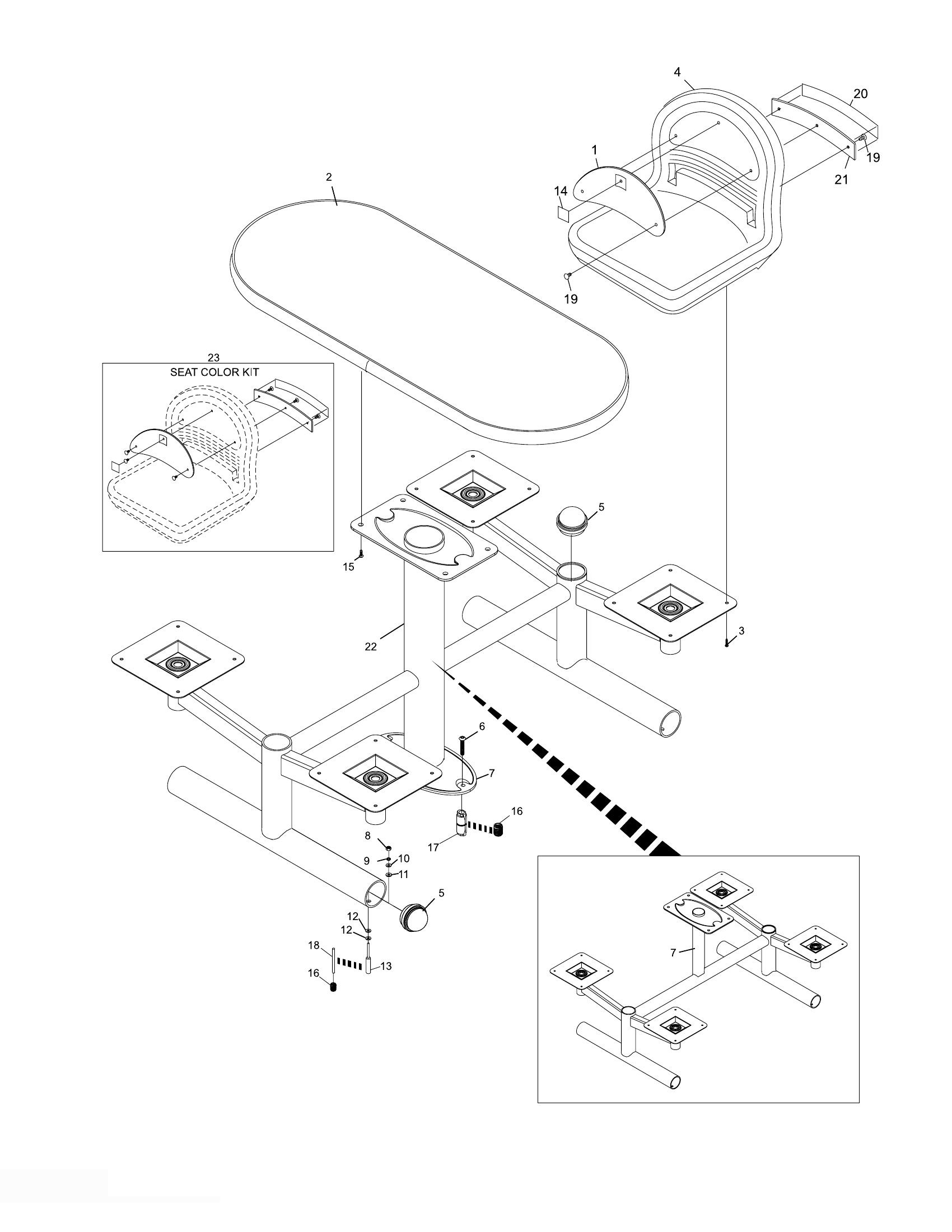 Frameworx Table Assembly with Fixed Arm and Fixed Seat