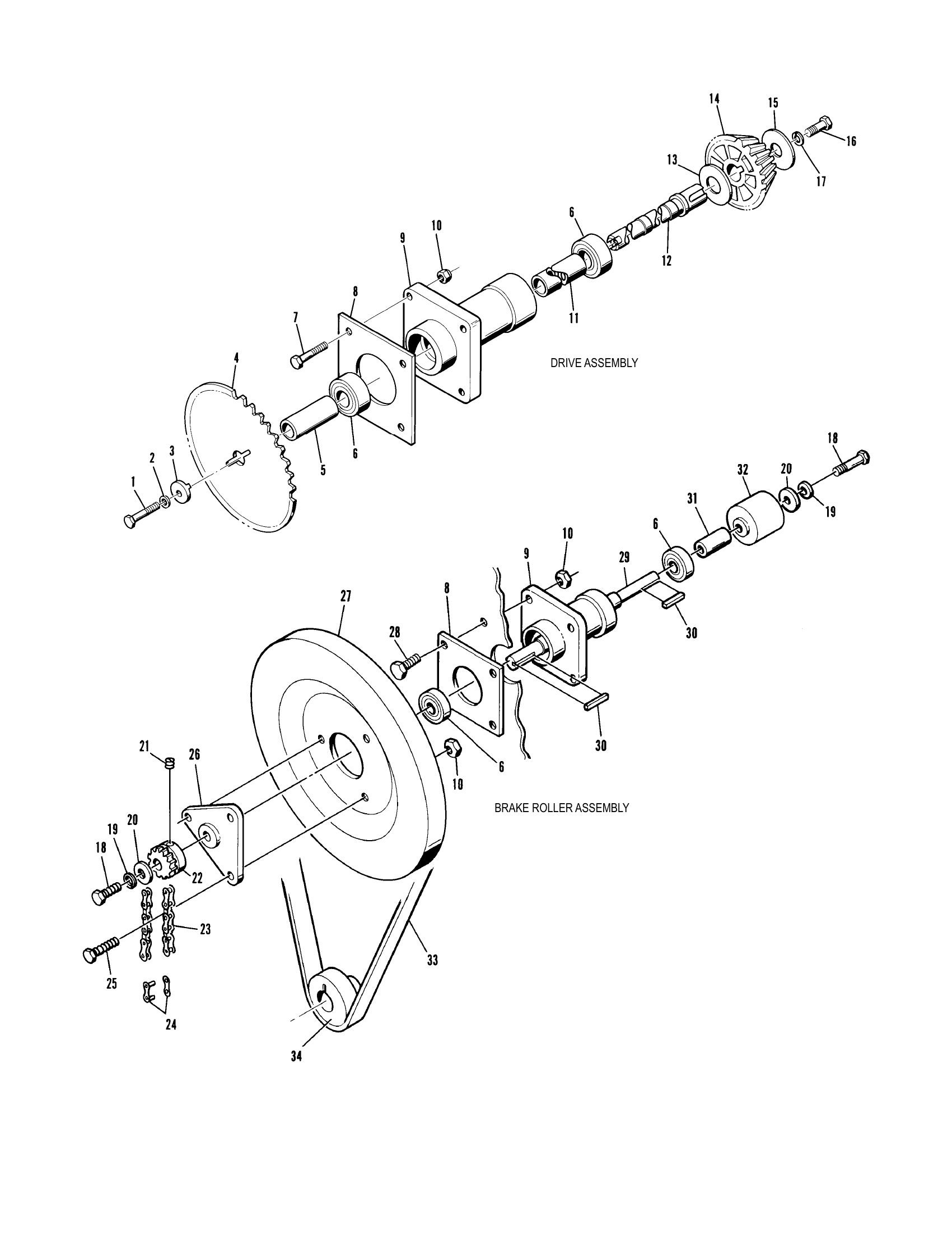 Lustre Kleen Ball Conditioner Drive & Brake Roller Assemblies Lustre Kleen Ball Conditioner Drive & Brake Roller Assemblies