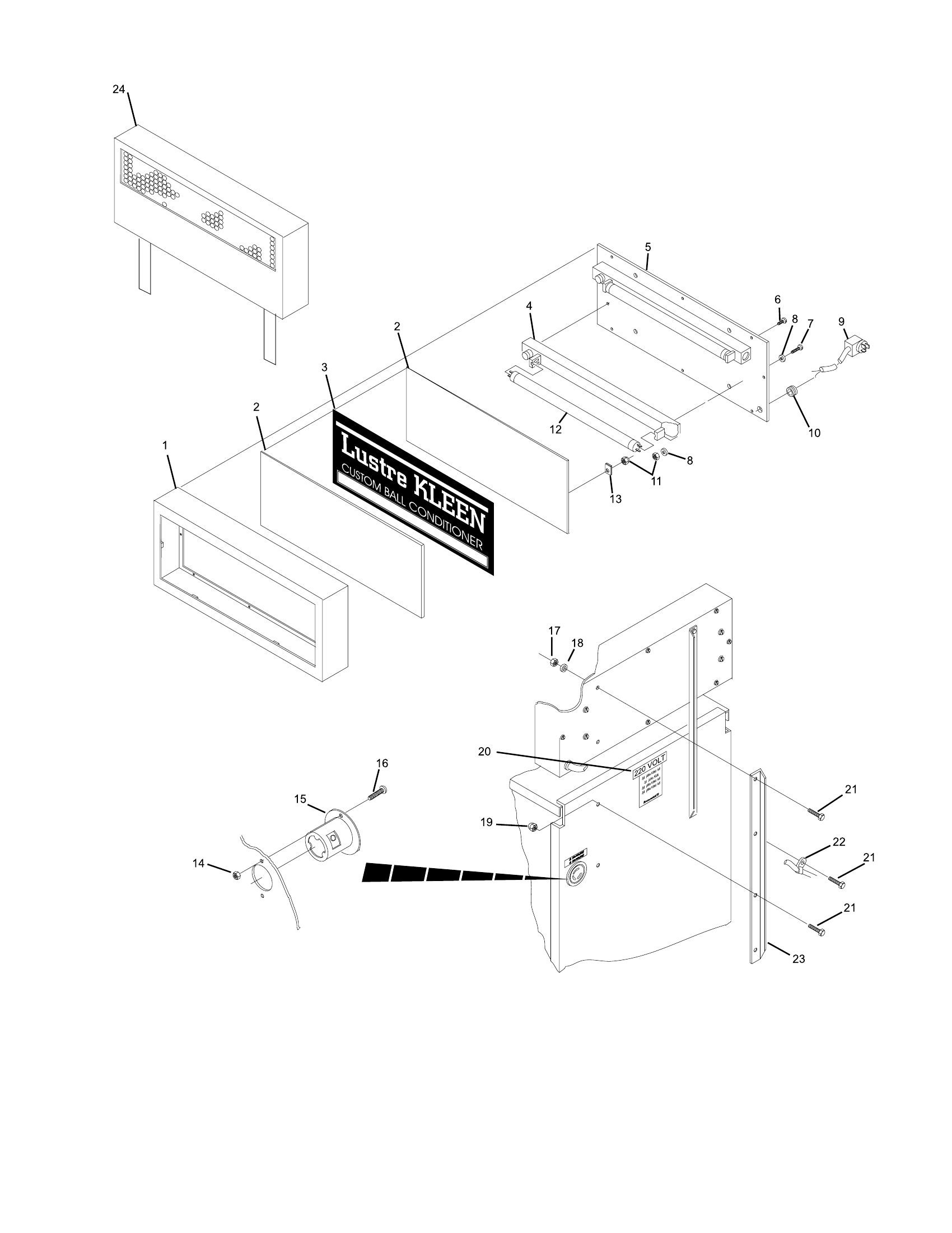 Lustre Kleen Ball Conditioner Illuminated Sign Assembly Lustre Kleen Ball Conditioner Illuminated Sign Assembly