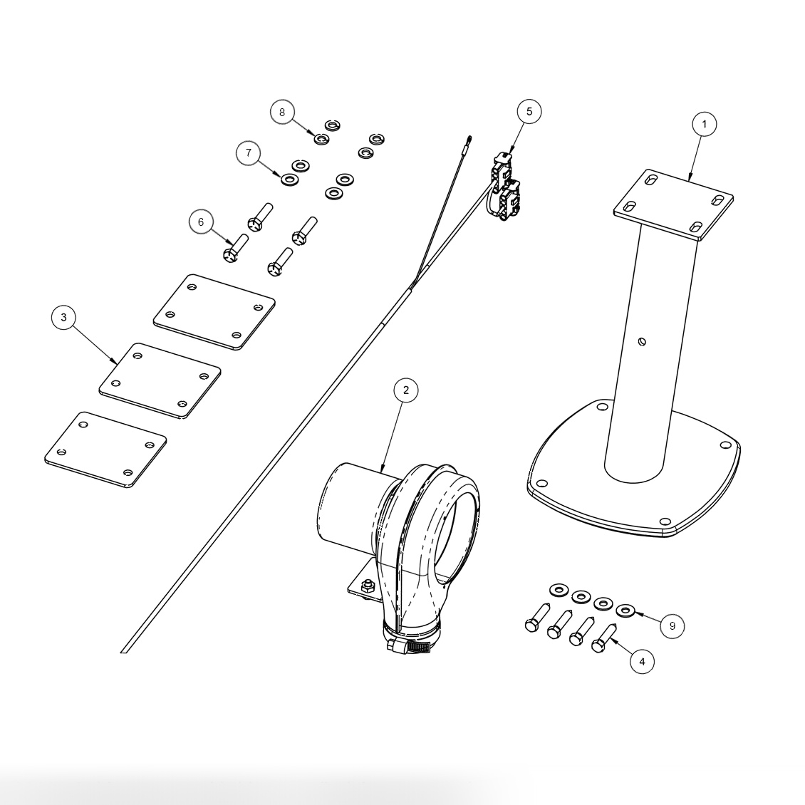 Ball Rack Pedestal-Hardware Kit