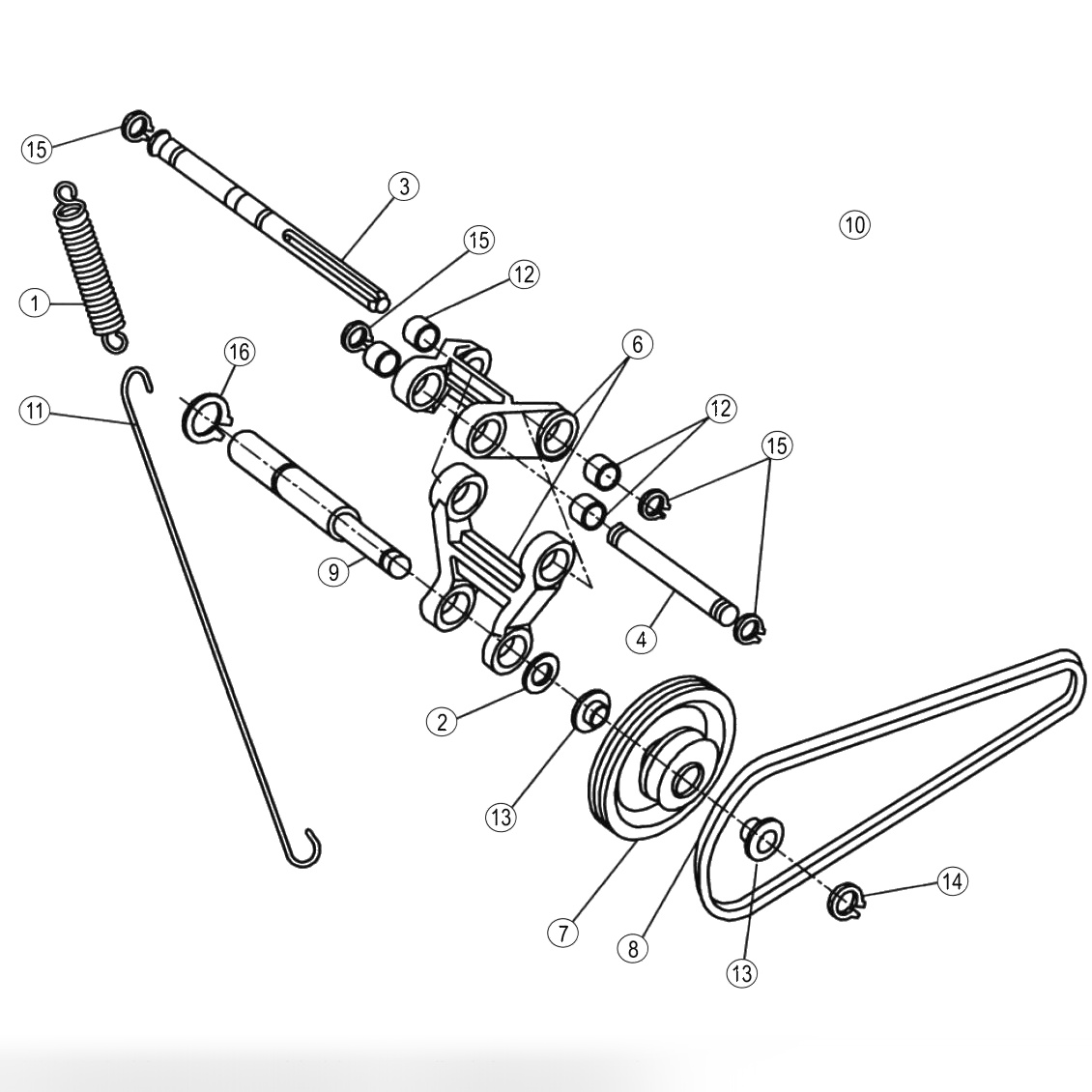PBL Belt Tensioner Assembly - New Version