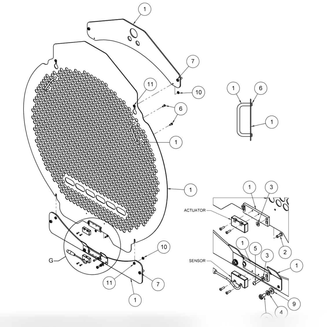 Pinwheel Center Guard Assembly