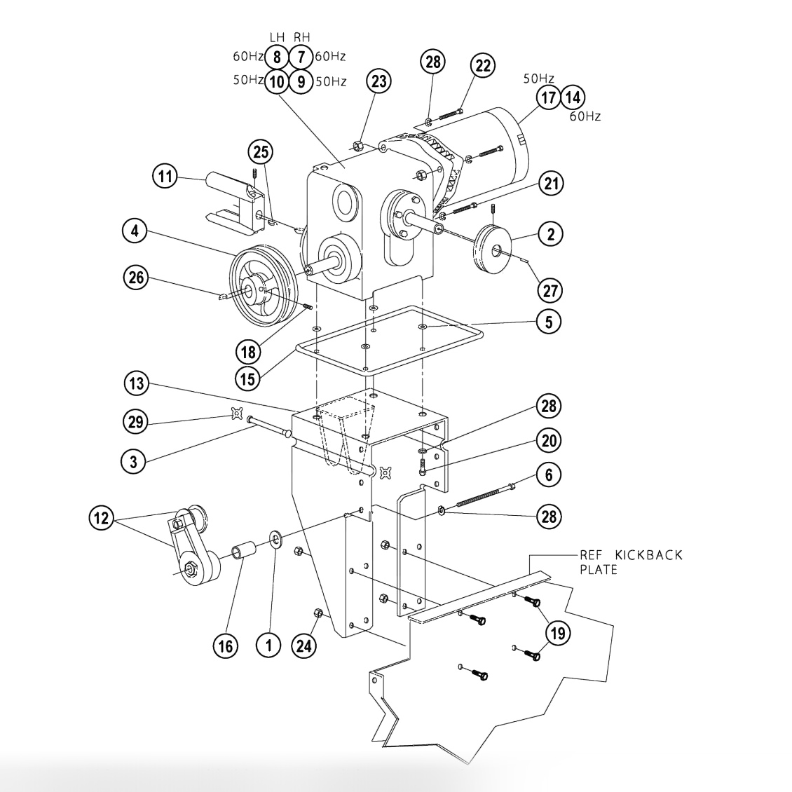 Back End Drive Motor & Bracket Assembly