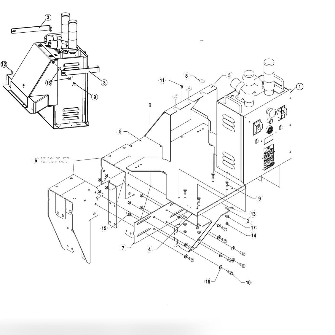 90XL Chassis (Black) & Mounting Bracket Assembly