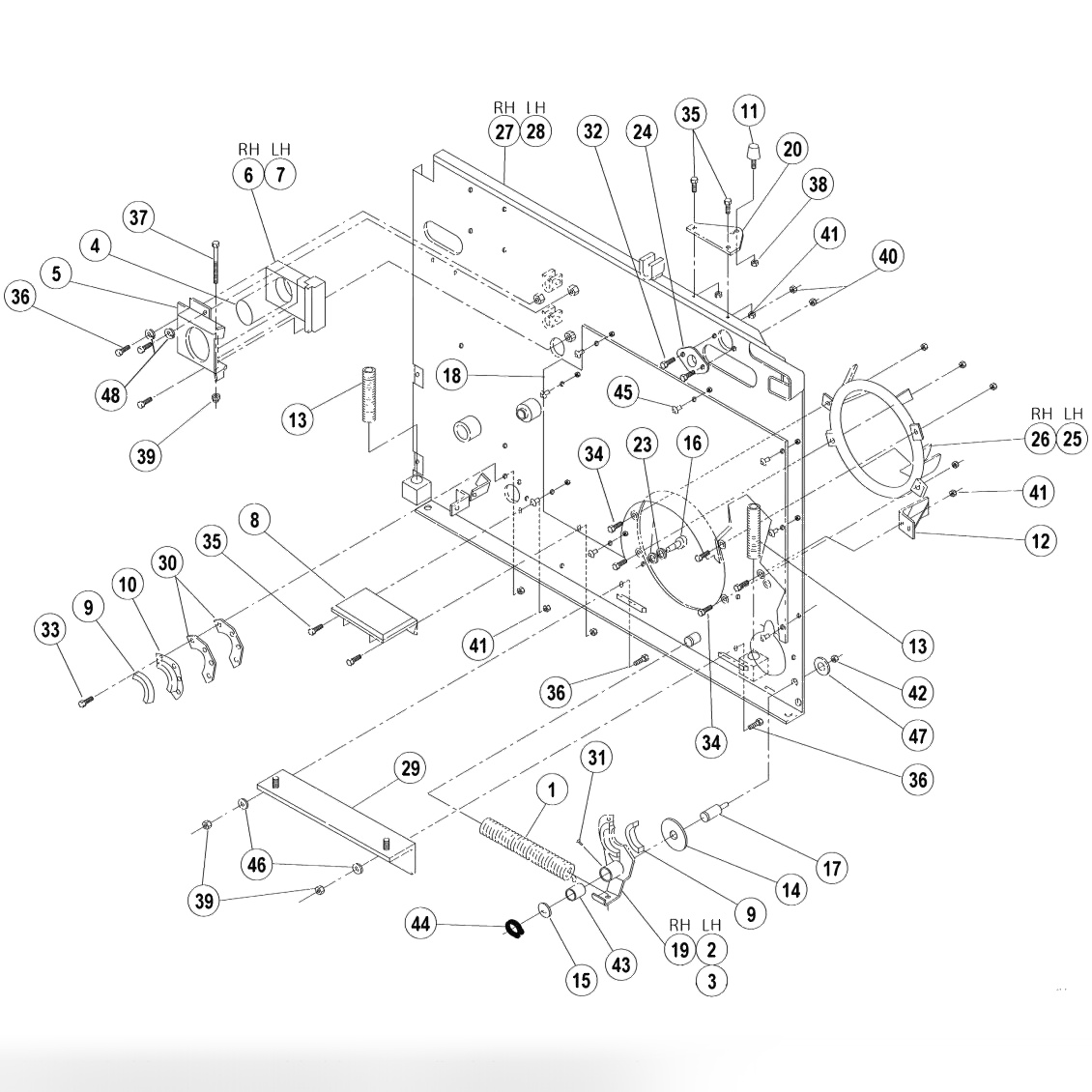 Kickback Plate Assembly - Ball Exit Side