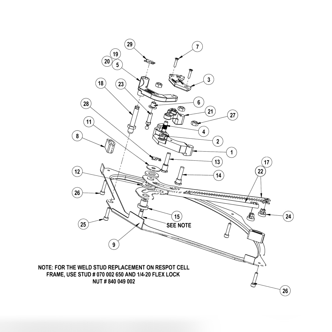 Respot Cell Assembly - Aluminum Table