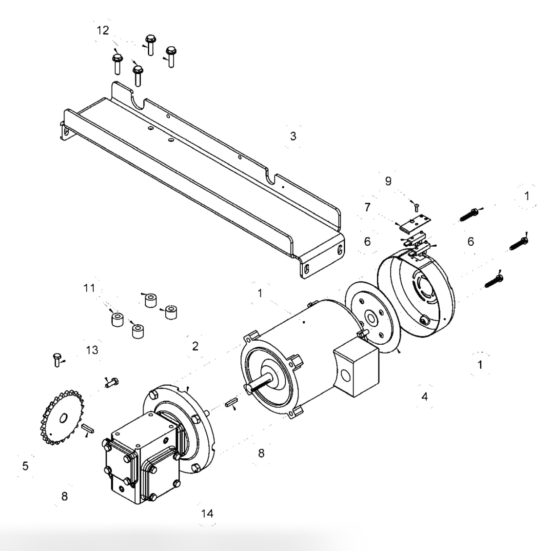 Motor, Reduction Gear & Encoder Assembly