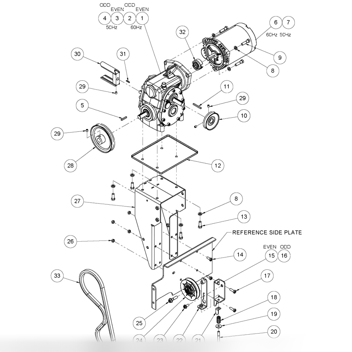 Back End Drive Motor & Bracket Assembly