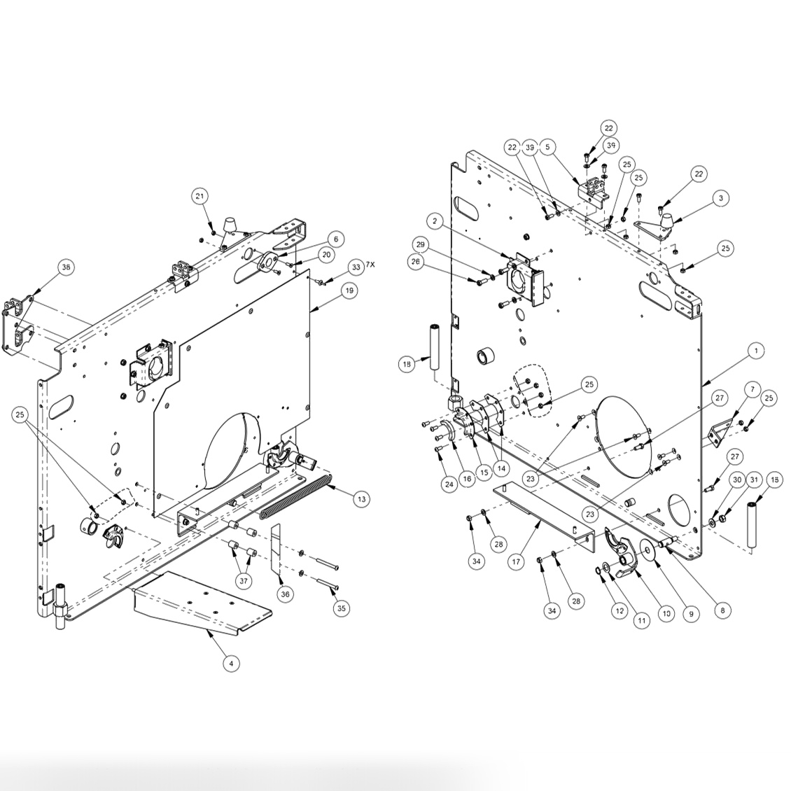 Kickback Plate Assembly - Ball Exit Side