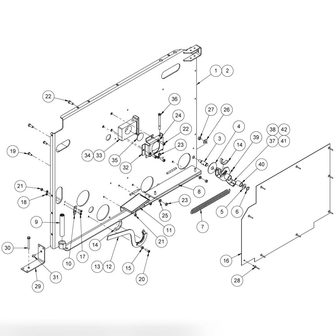 Kickback Plate Assembly - Opposite Ball Exit Side
