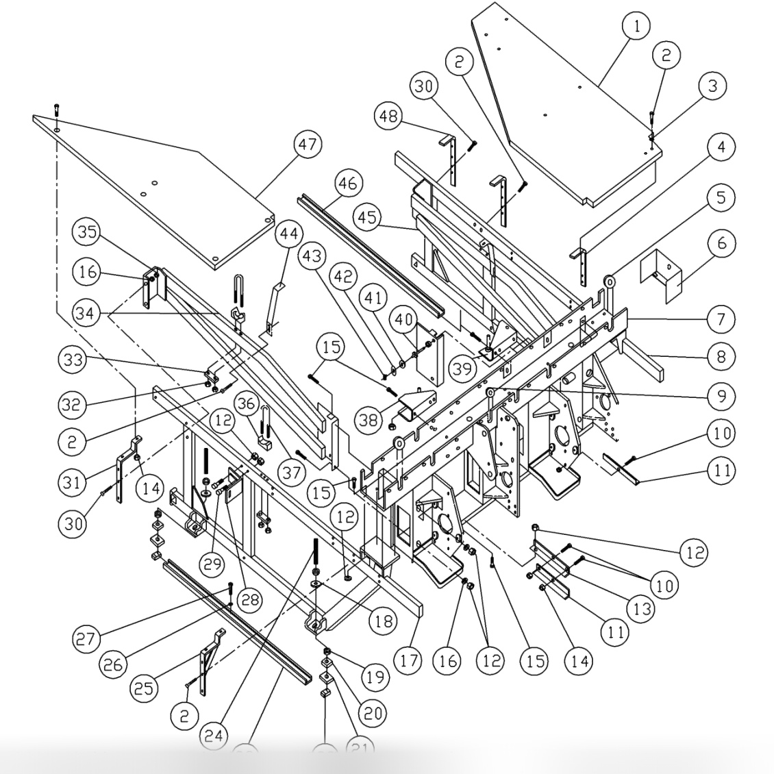 Front End Frame & Platform Assembly - Even Machine