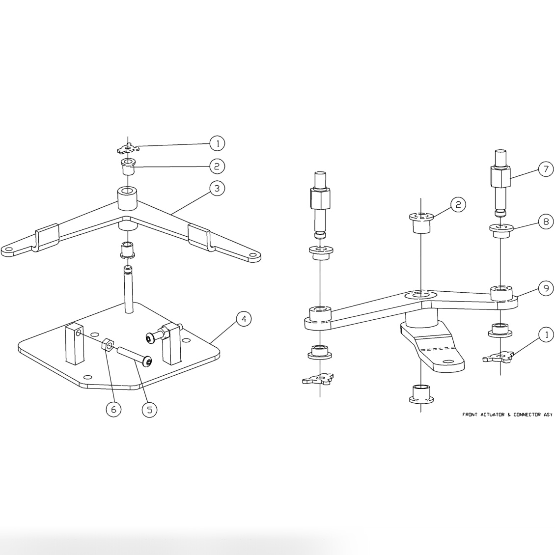 Front Actuator & Connector Assemblies