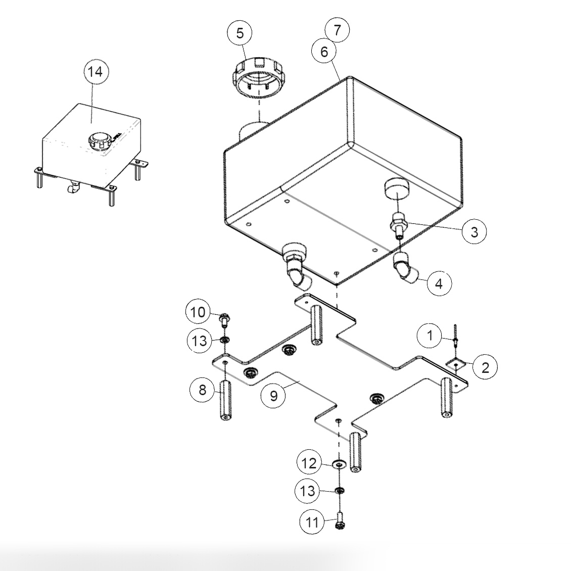 Cleaner Tank & Bracket Assembly