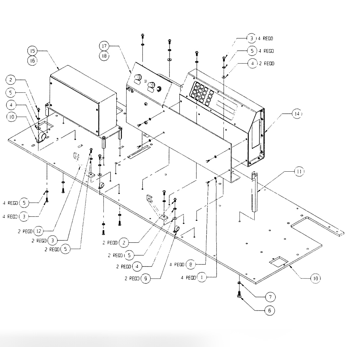 BASE PLATE ASSEMBLY-CONTROL BOX-SPEED CONTROL BOX-DASH