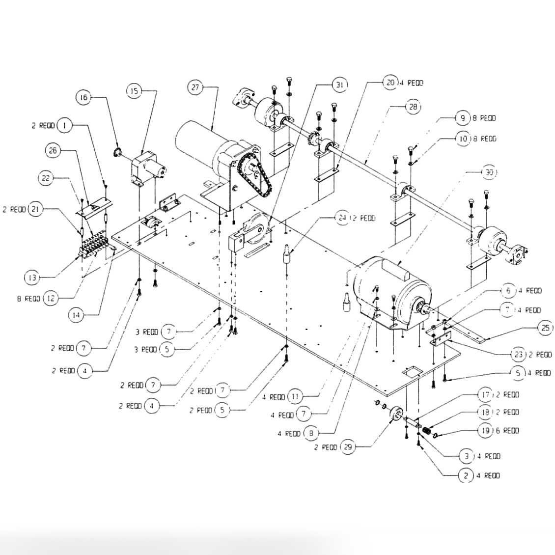 DRIVE MOTOR BUFFER MOTOR DRIVE SHAFT