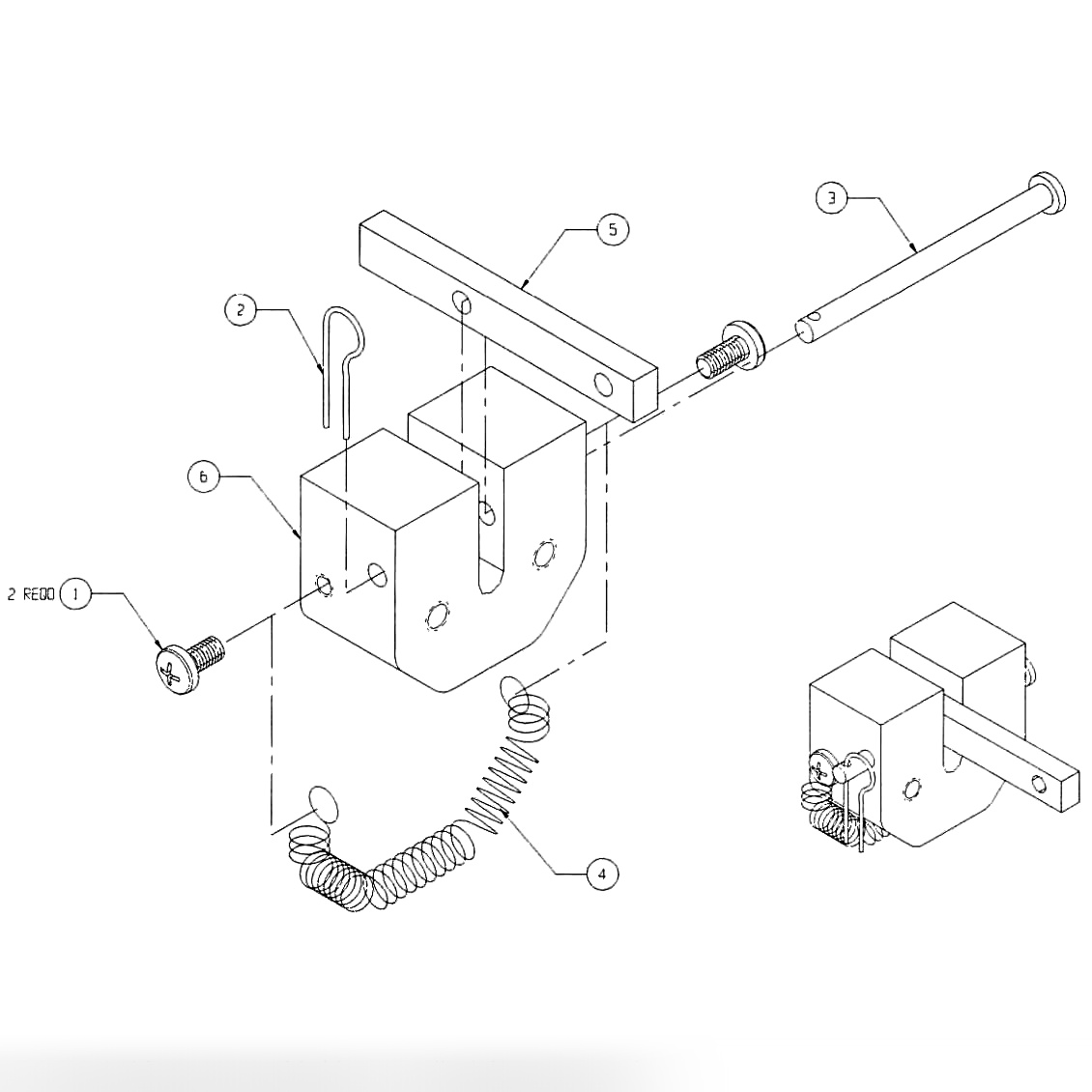 VACUUM HEAD SLIDE BLOCK MOUNT ASSEMBLY