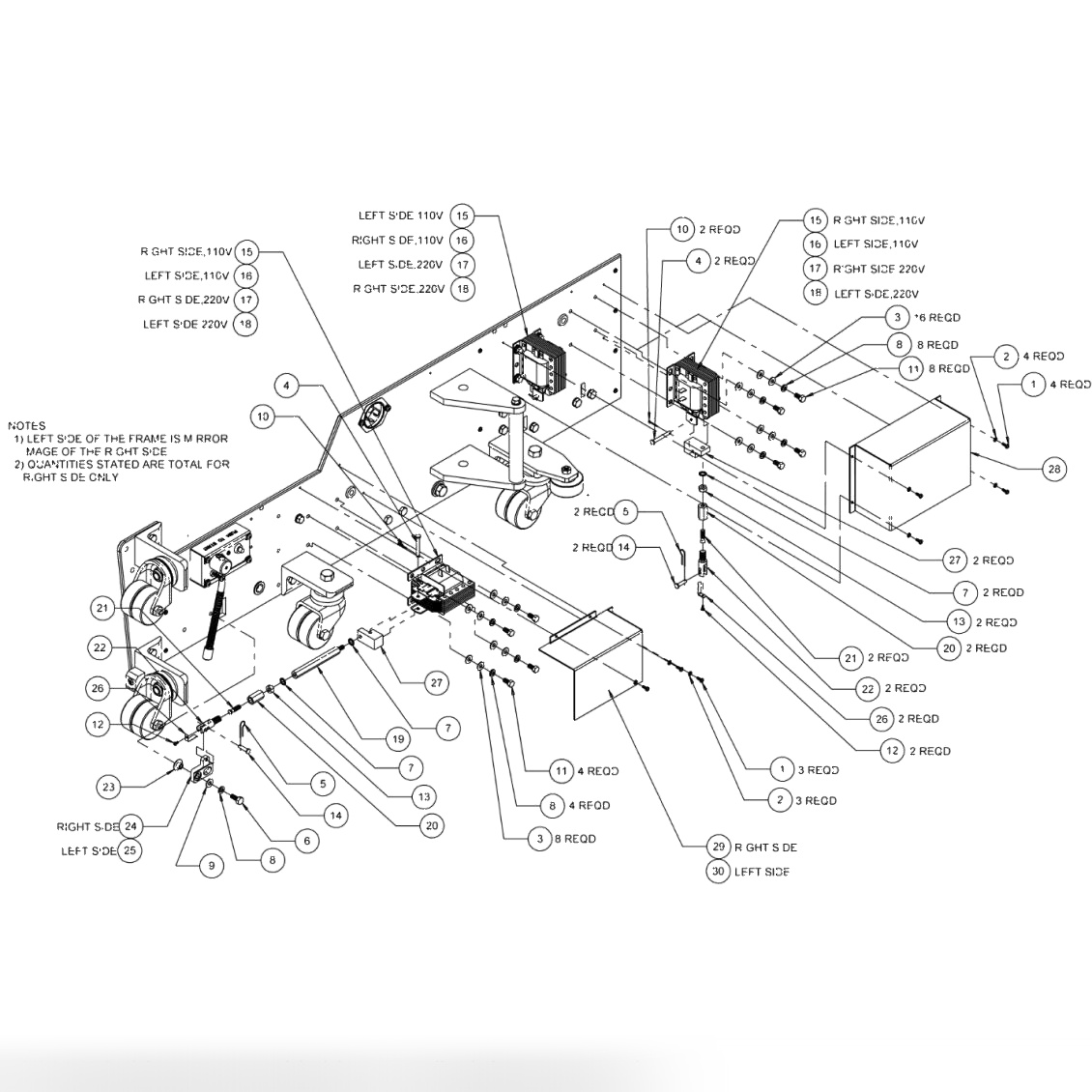 FRAME ASSEMBLY - RIGHT SIDE PLATE - SOLENOIDS