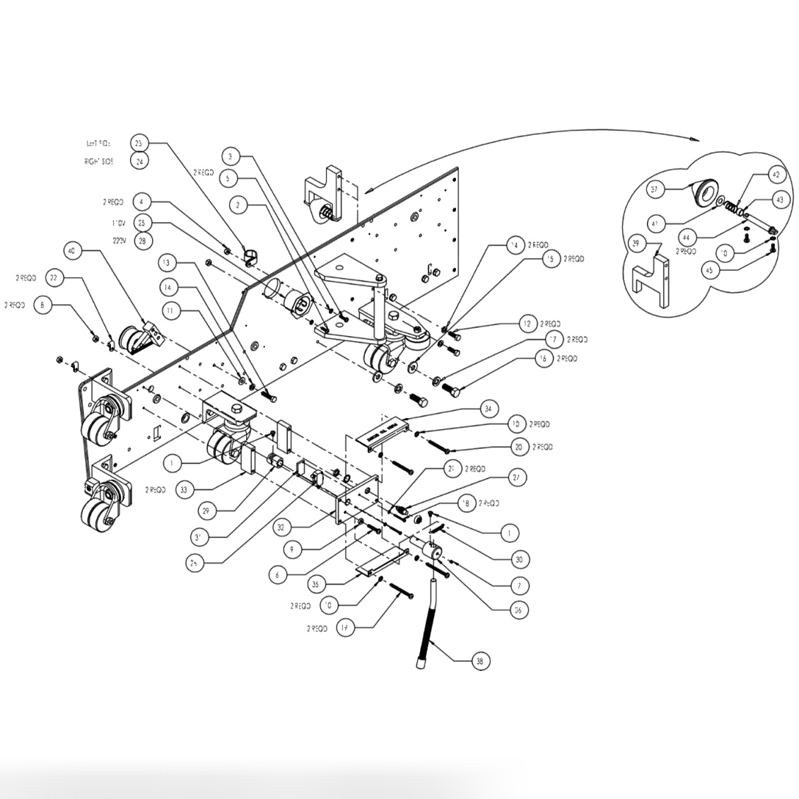 FRAME ASSEMBLY - RIGHT SIDE PLATE - START SWITCH