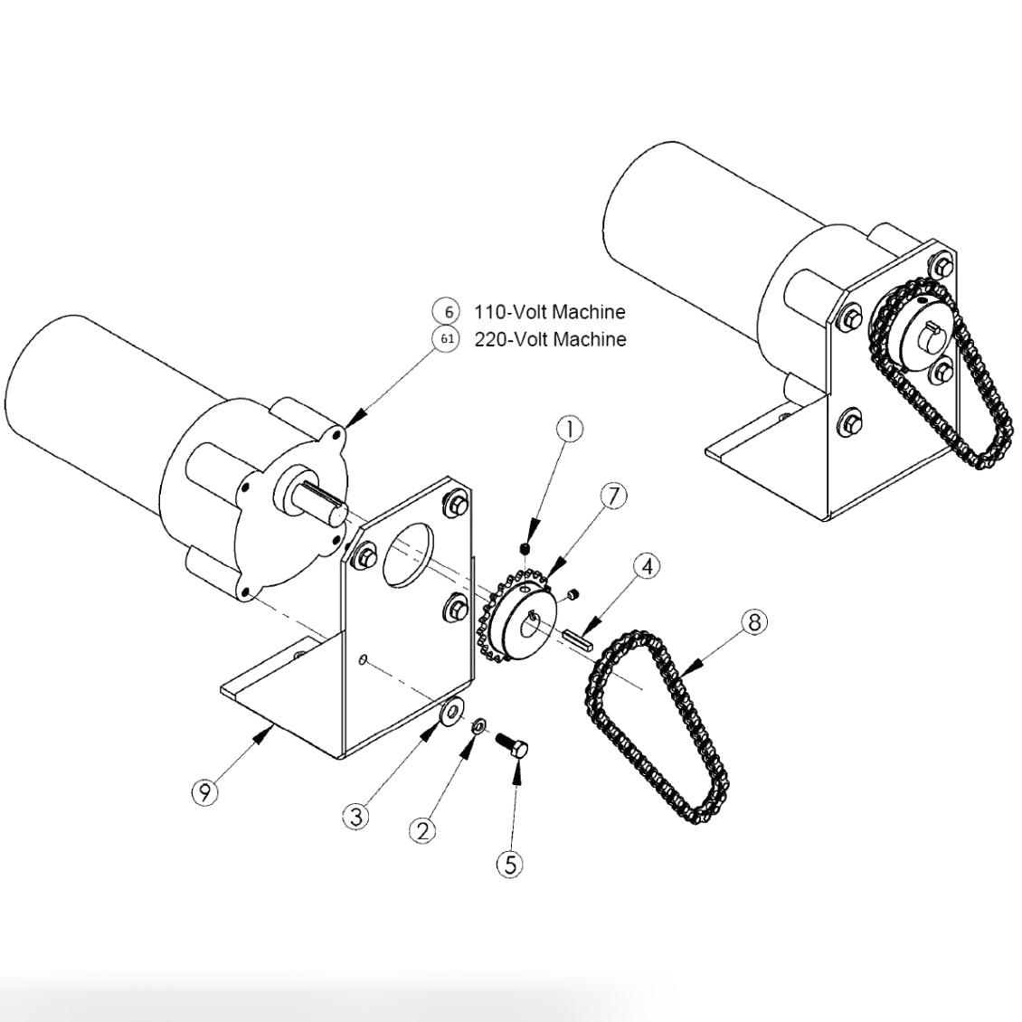 DRIVE MOTOR ASSEMBLY 120V-240V