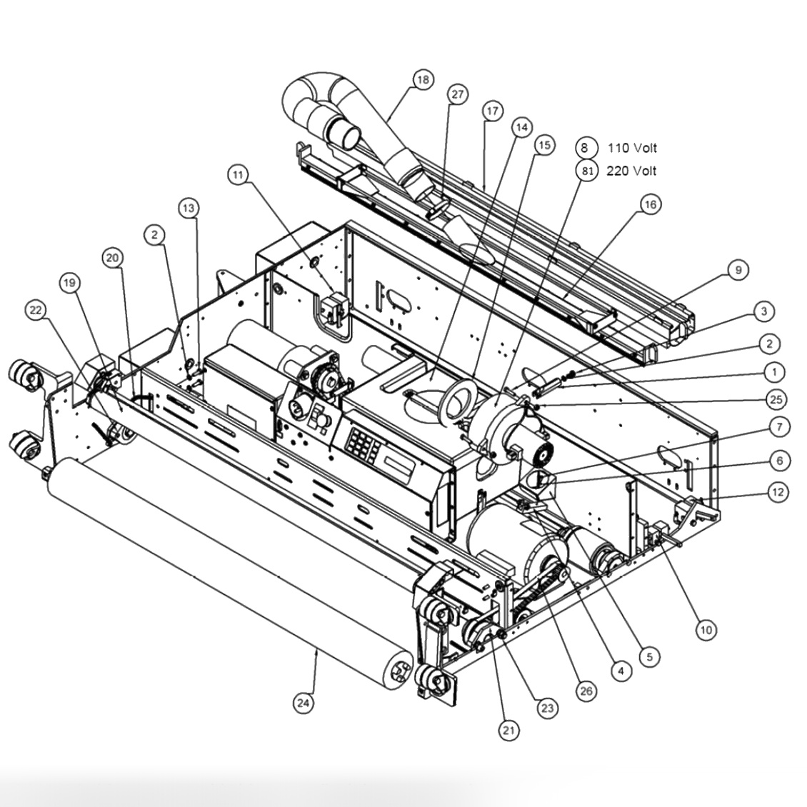 BRUSH - CLEANER PAD - TRANSFER ROLLER - VACUUM HEAD - VACUUM MOTOR - WASTE TANK