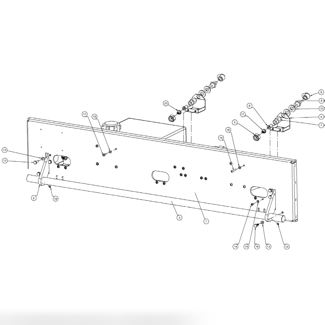 FRONT PLATE ASSEMBLY - FRONT VIEW
