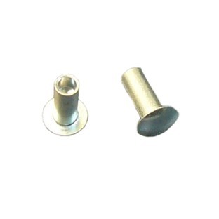 Semi-Tubular Rivet, Oval, 0.13 X 0.56, Plain Steel